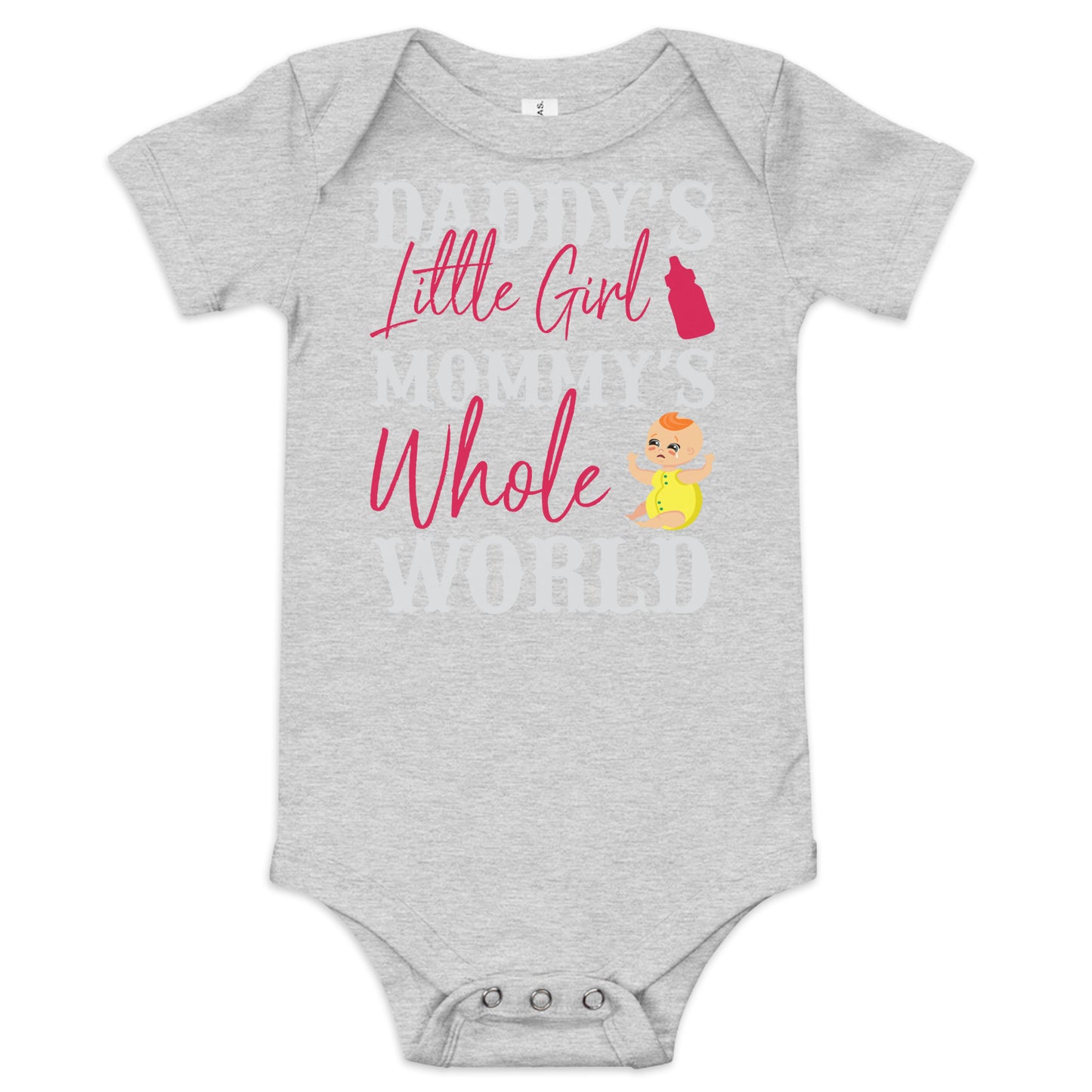 Бебешки къс ръкав едно парче МАЛКОТО МОМИЧЕ НА ТАТО