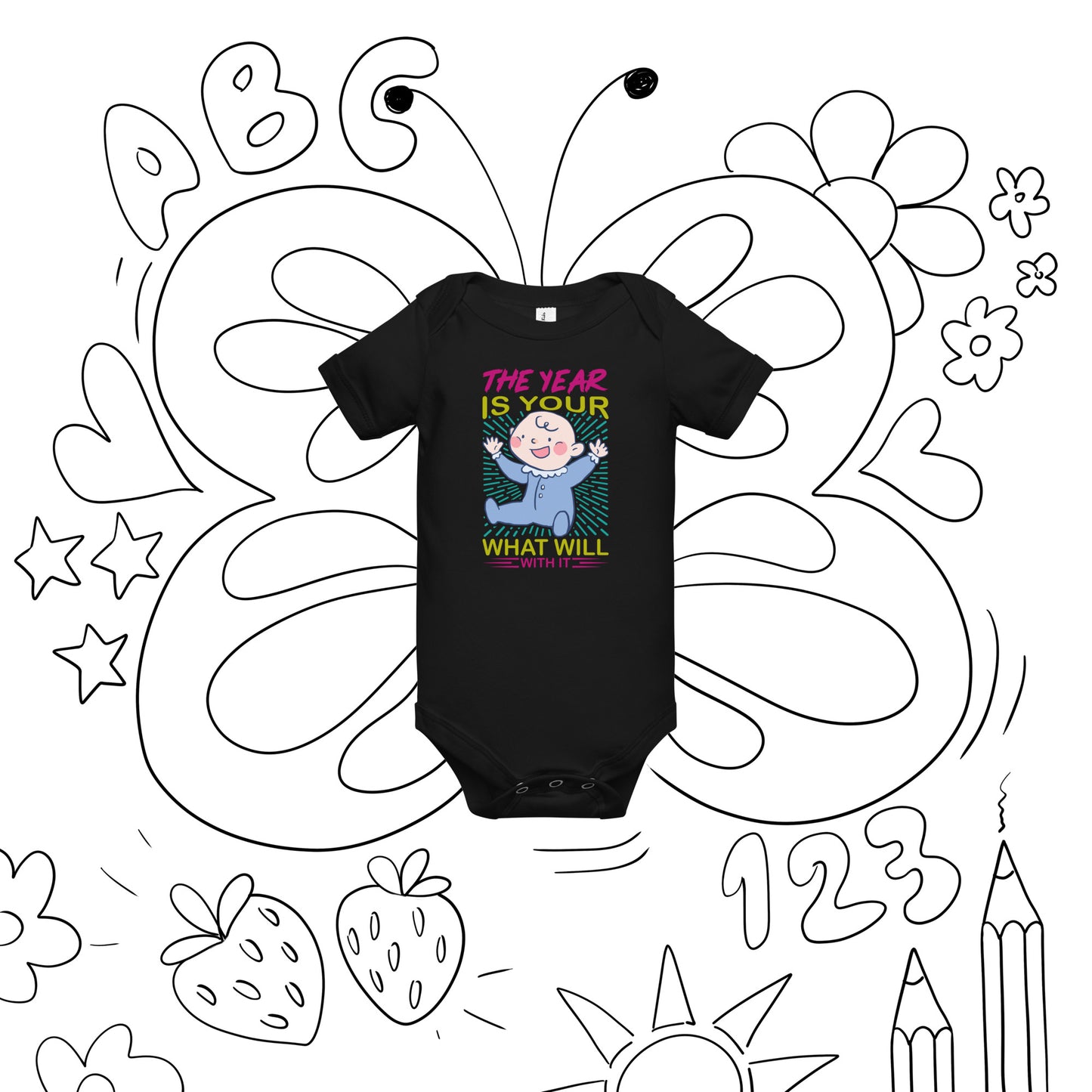 Бебешки къс ръкав едно парче ГОДИНАТА Е ВАШАТА