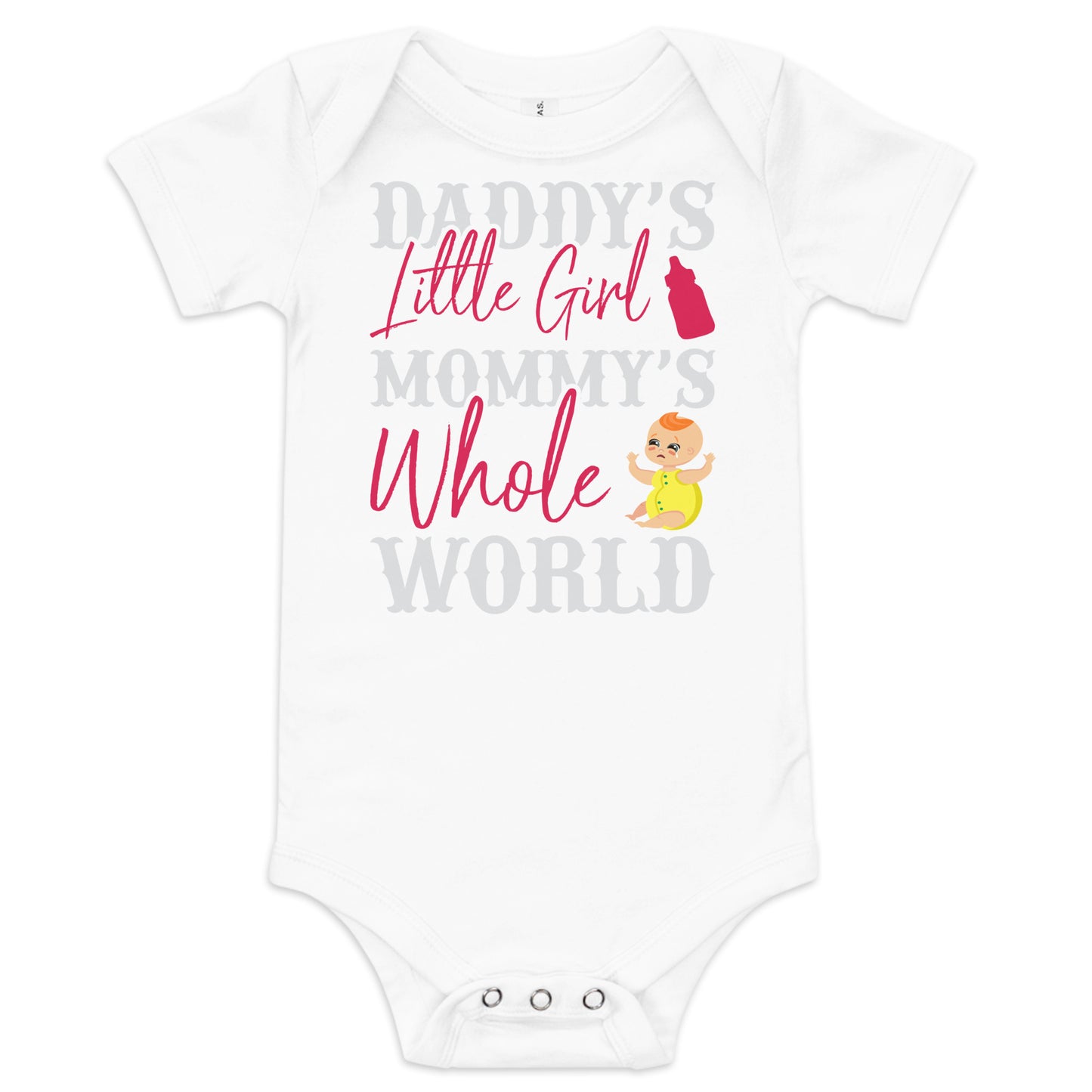 Бебешки къс ръкав едно парче МАЛКОТО МОМИЧЕ НА ТАТО