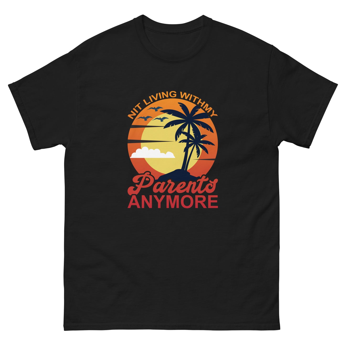 Мъжка класическа тениска НЕ ЖИВЕЕ С РОДИТЕЛИ