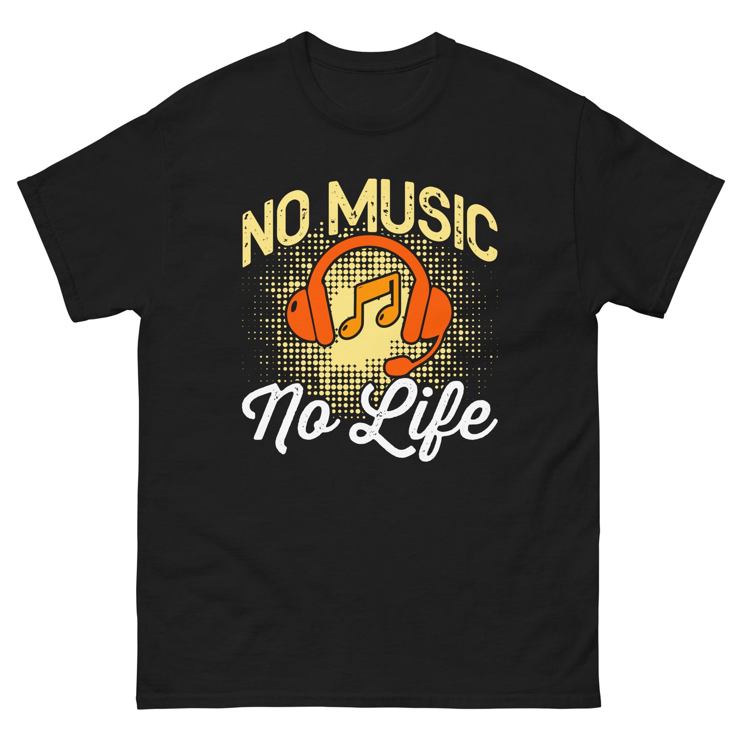 Класическа мъжка тениска NO MUSIC NO LIFE