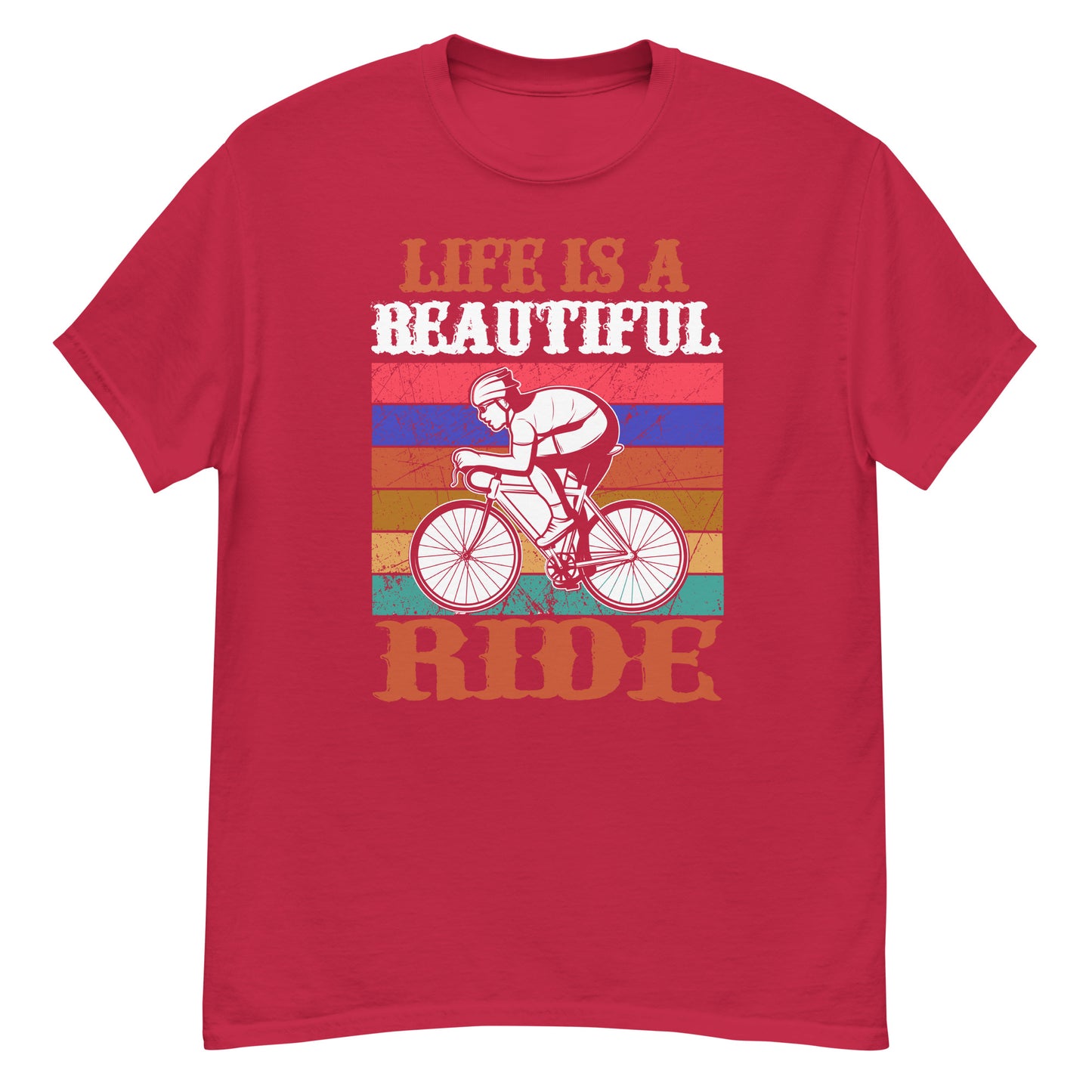 Класическа мъжка тениска LIFE IS A BEAUTIFUL RIDE