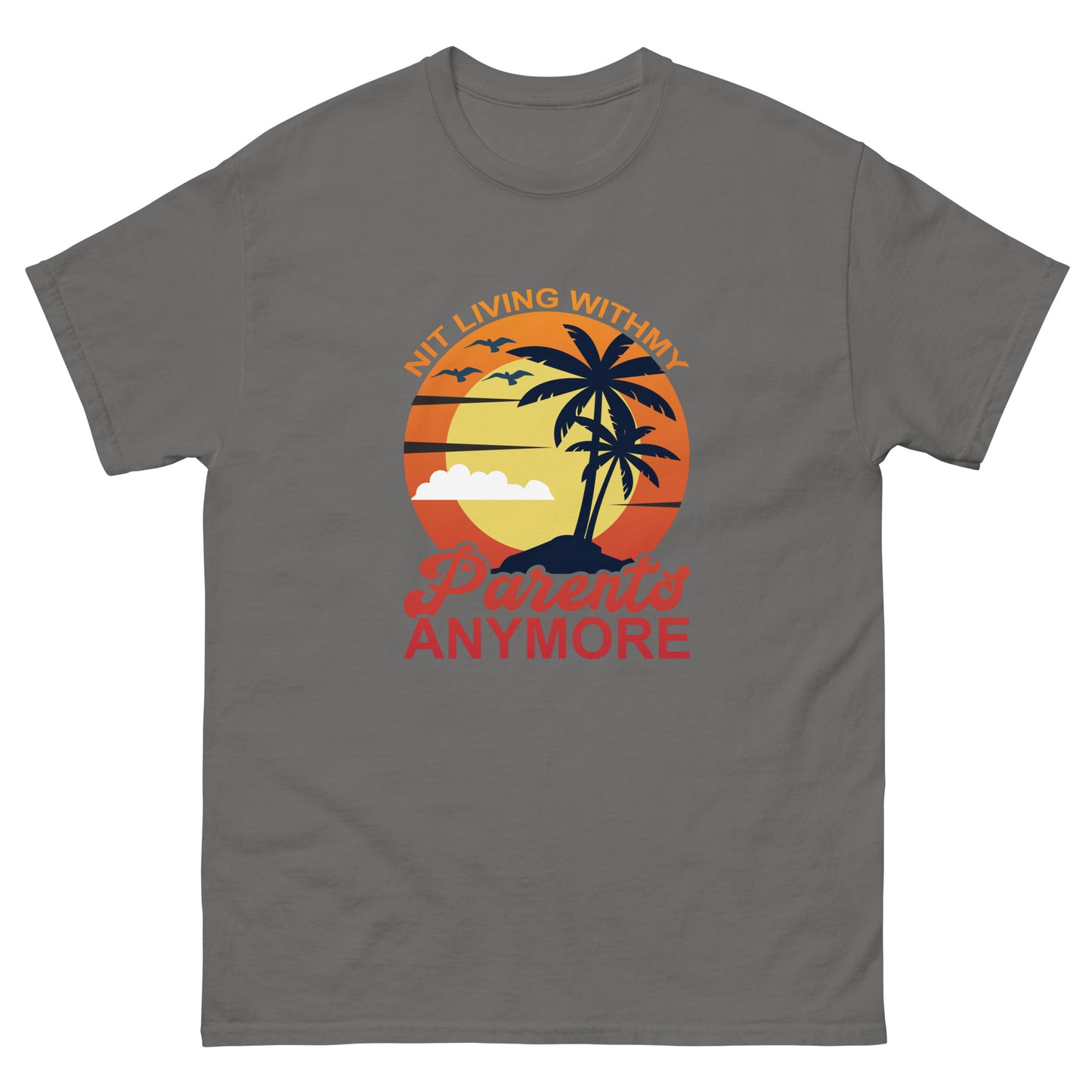 Мъжка класическа тениска НЕ ЖИВЕЕ С РОДИТЕЛИ