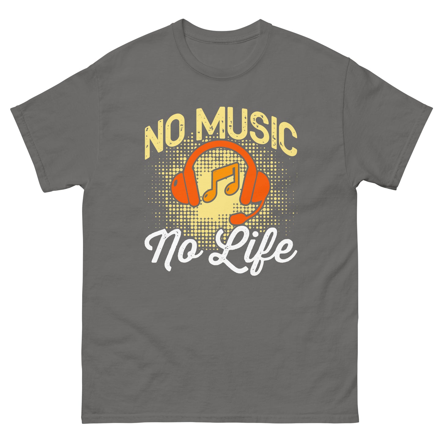 Класическа мъжка тениска NO MUSIC NO LIFE