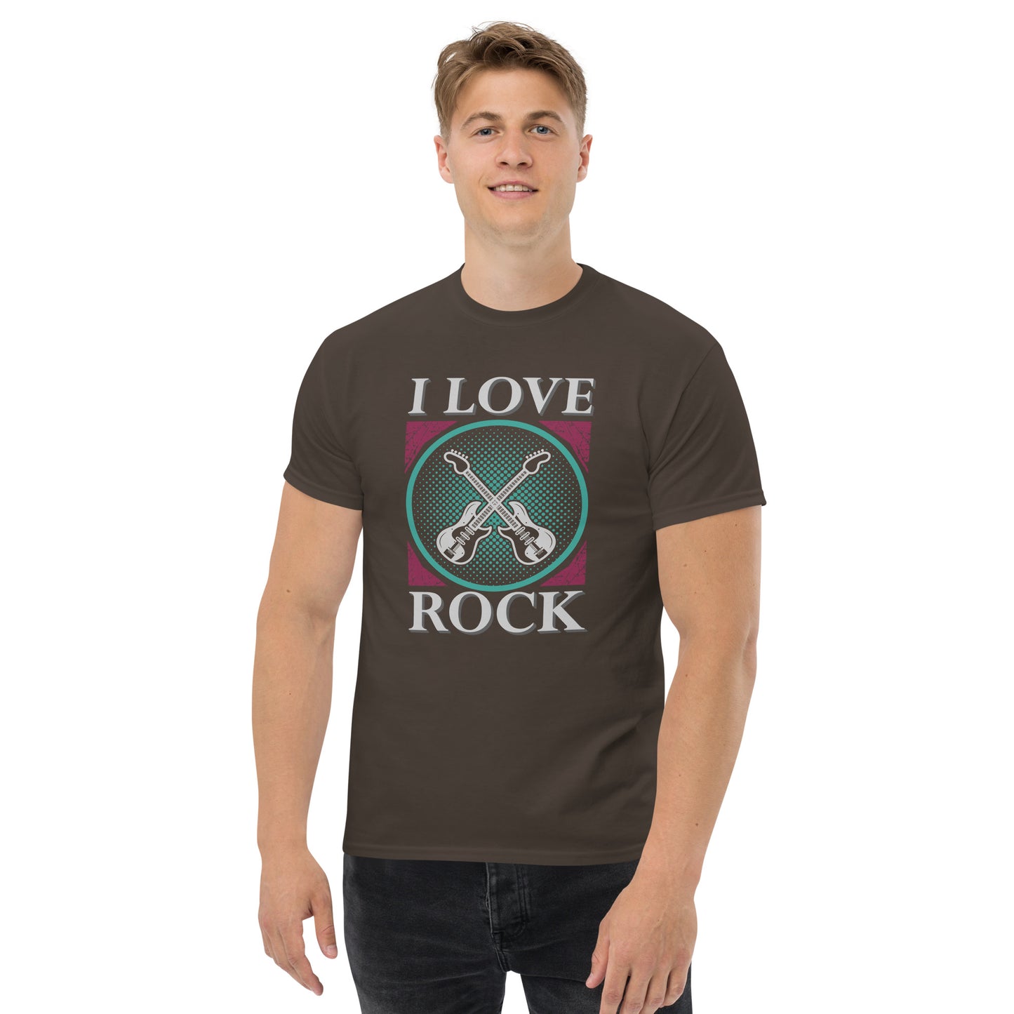 Мъжка класическа тениска I LOVE ROCK