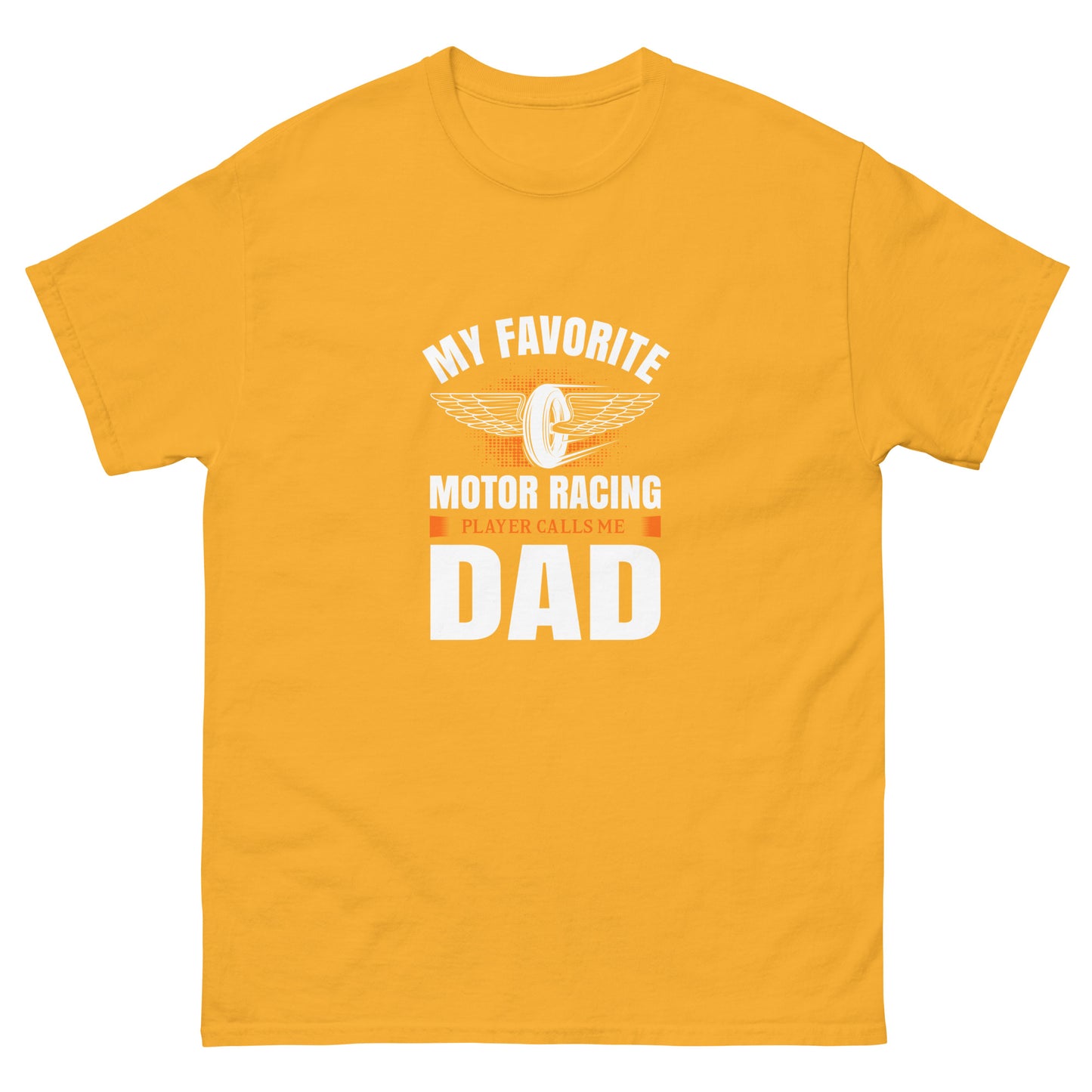 Мъжка класическа тениска МОЯТ ЛЮБИМ ИГРАЧ НА МОТОРНИ СЪСТЕЗАНИЯ МЕ НАРИЧА ТАТО