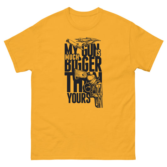 Мъжка класическа тениска MY GUN IS MUCH BIGGER