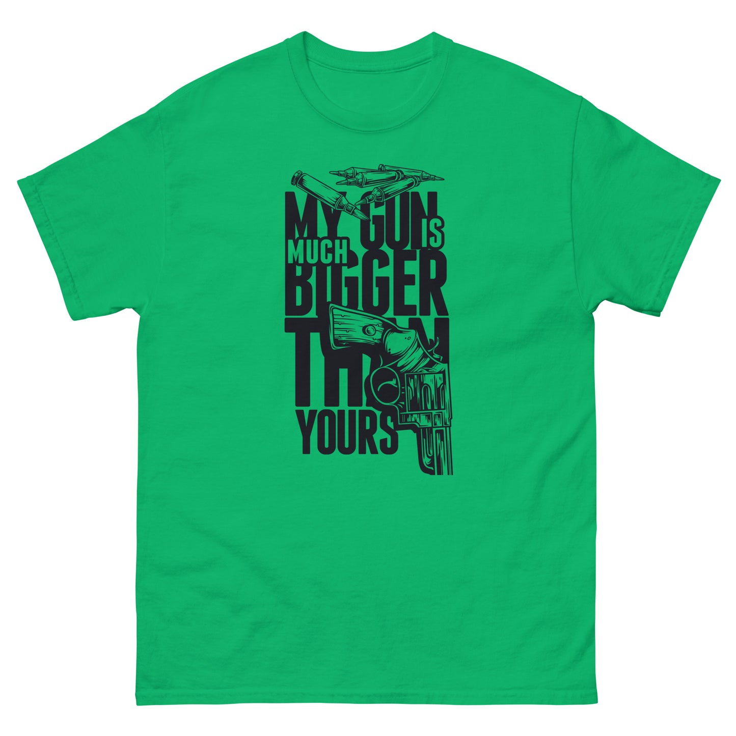 Мъжка класическа тениска MY GUN IS MUCH BIGGER