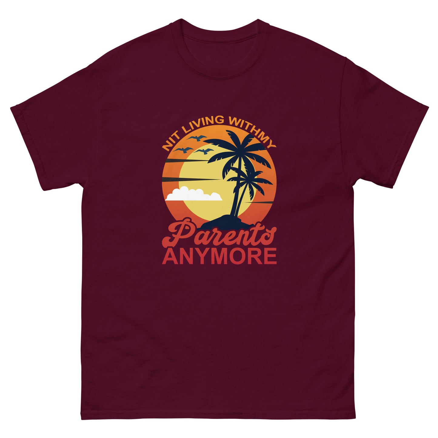 Мъжка класическа тениска НЕ ЖИВЕЕ С РОДИТЕЛИ