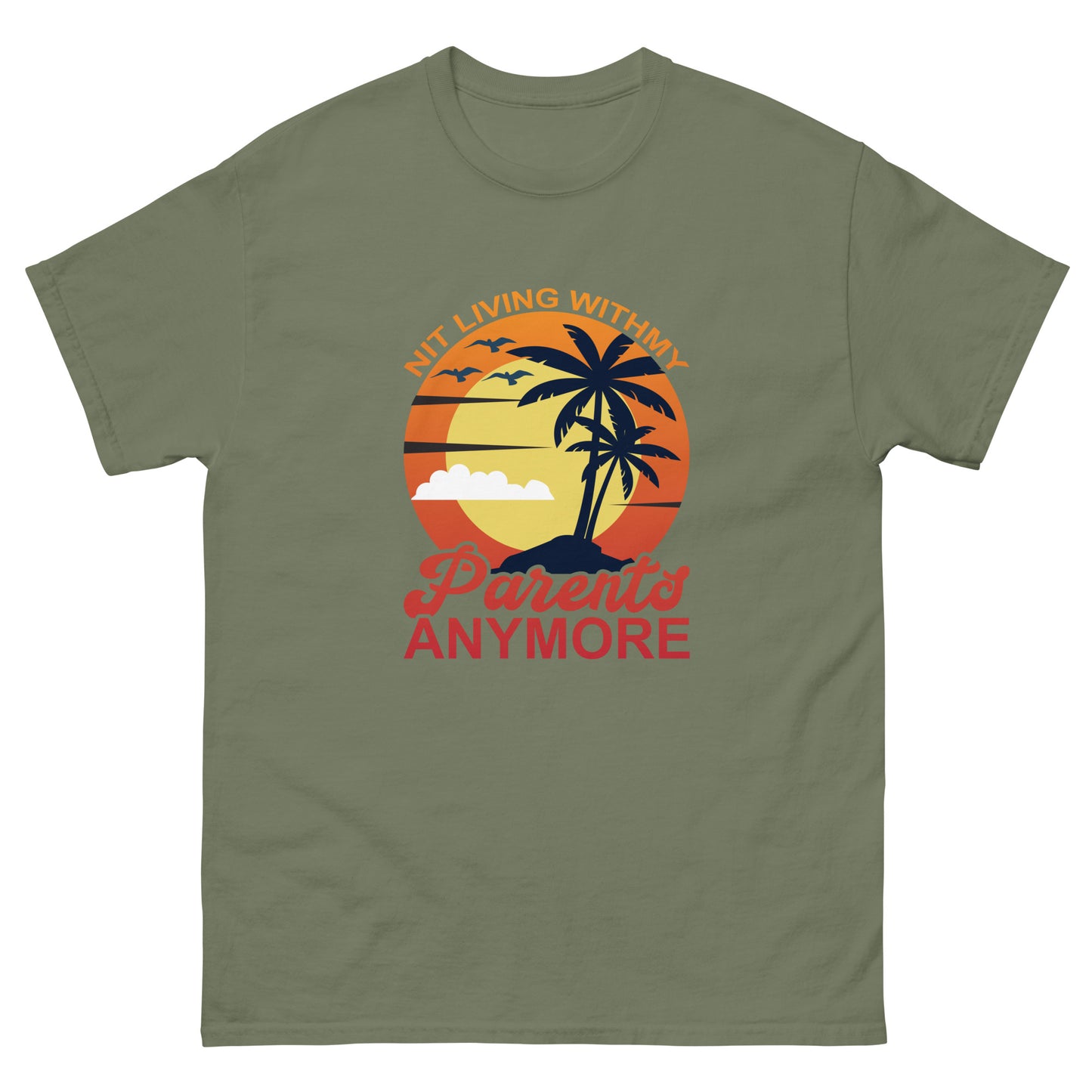 Мъжка класическа тениска НЕ ЖИВЕЕ С РОДИТЕЛИ