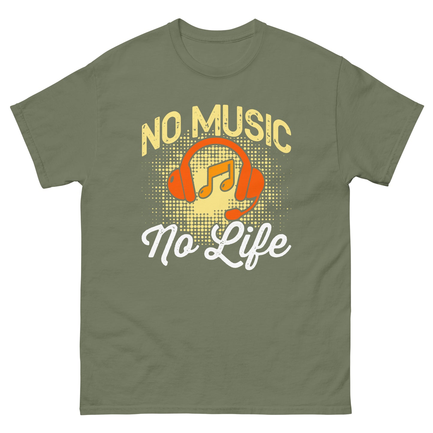 Класическа мъжка тениска NO MUSIC NO LIFE