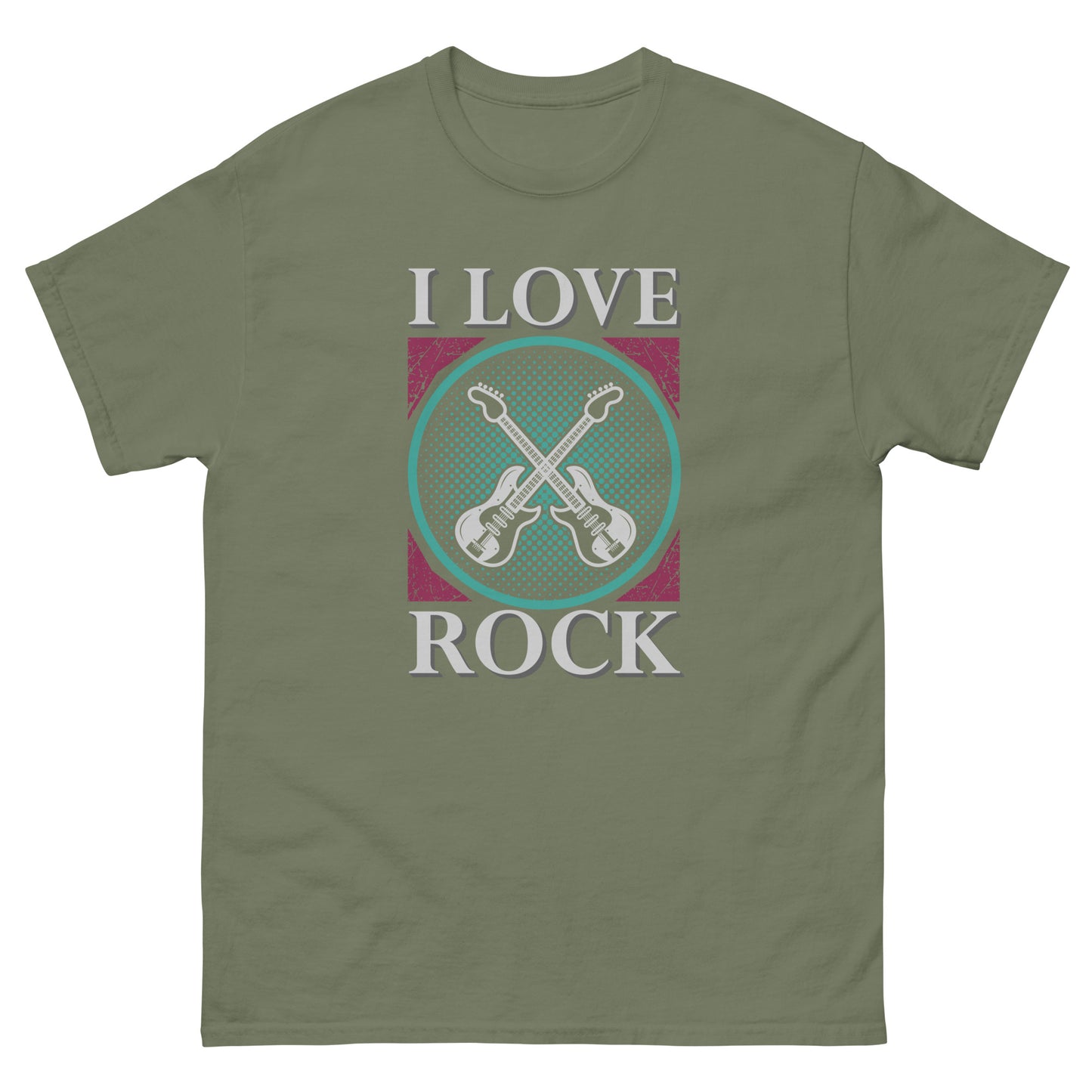 Мъжка класическа тениска I LOVE ROCK