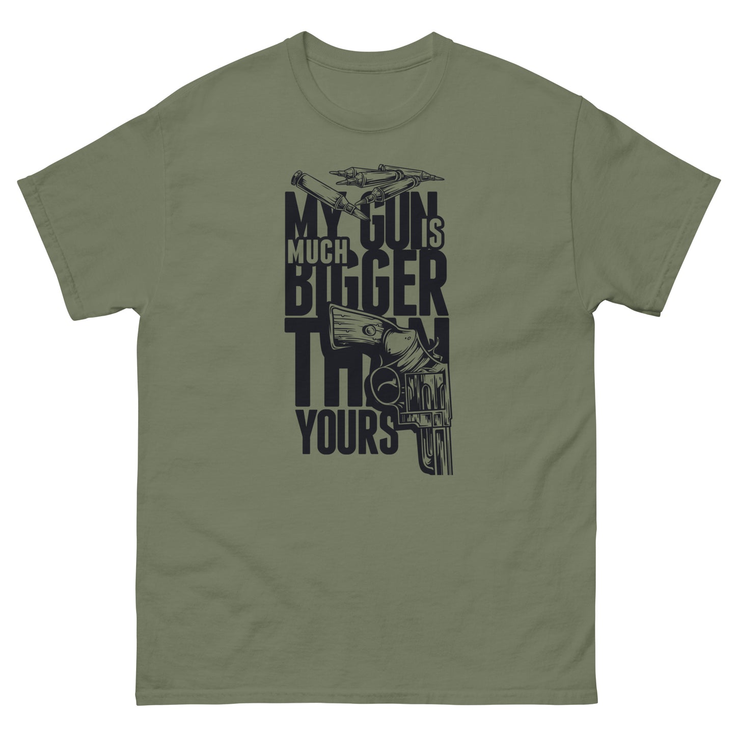Мъжка класическа тениска MY GUN IS MUCH BIGGER