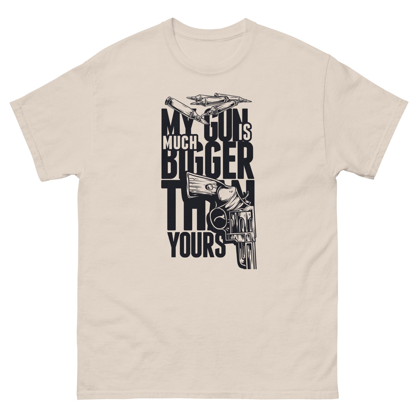 Мъжка класическа тениска MY GUN IS MUCH BIGGER