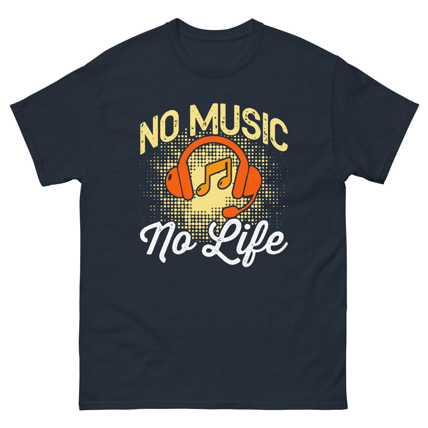 Класическа мъжка тениска NO MUSIC NO LIFE