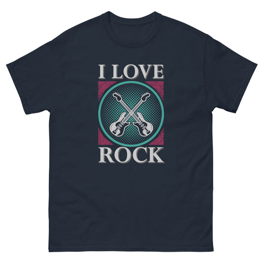Мъжка класическа тениска I LOVE ROCK