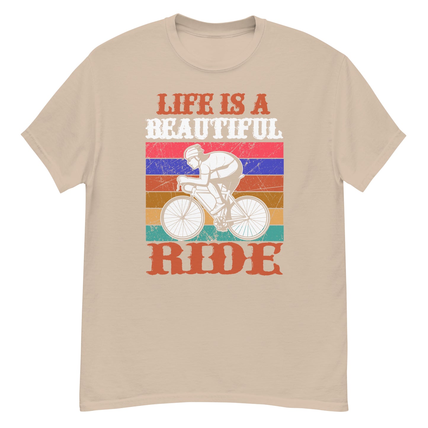 Класическа мъжка тениска LIFE IS A BEAUTIFUL RIDE