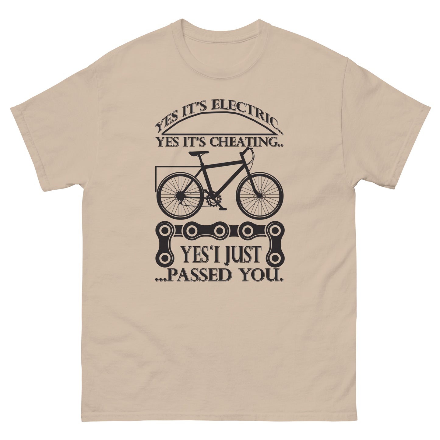 Мъжка класическа тениска ЕЛЕКТРИЧЕСКИ ВЕЛОСИПЕД