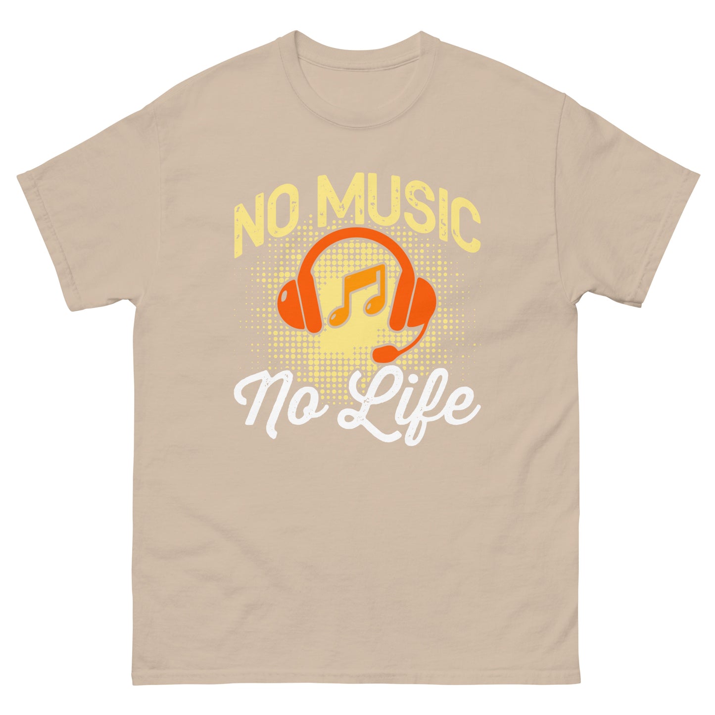 Класическа мъжка тениска NO MUSIC NO LIFE