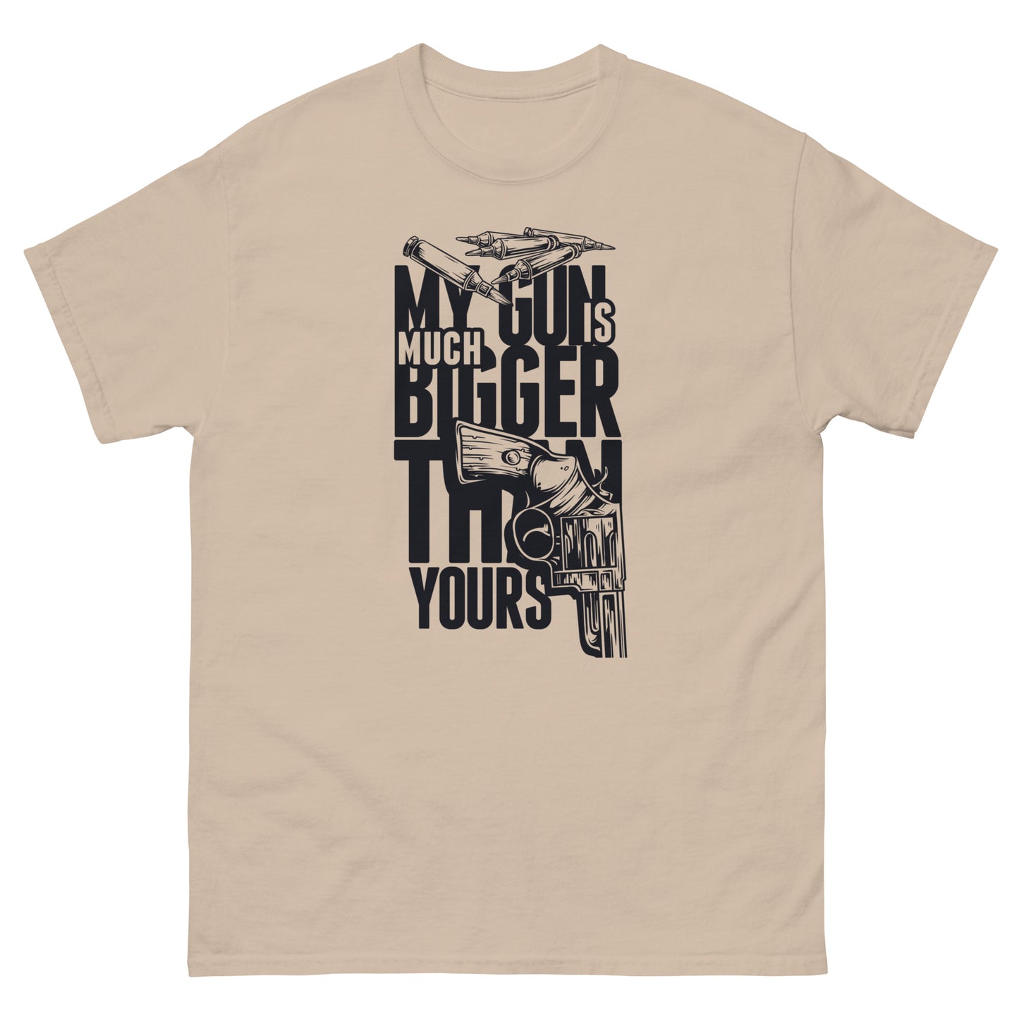 Мъжка класическа тениска MY GUN IS MUCH BIGGER
