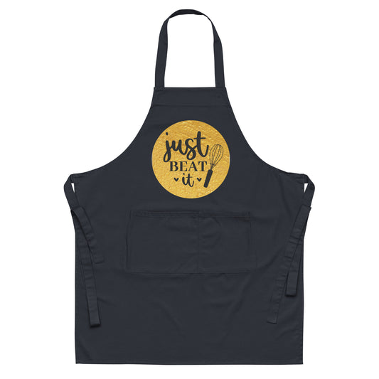 Organic cotton apron JUST BEAT IT