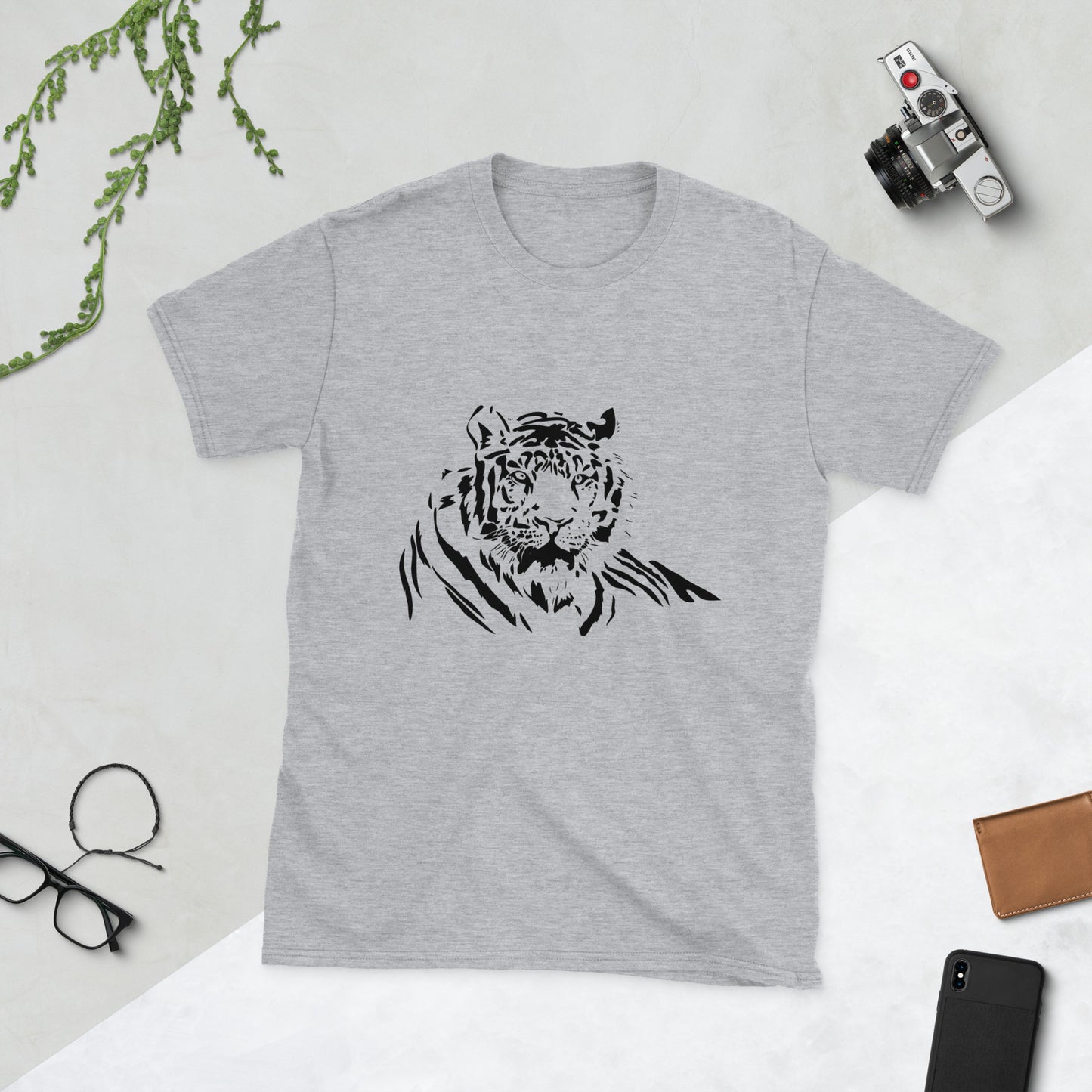 Унисекс тениска с къс ръкав TIGER MONOCHROME