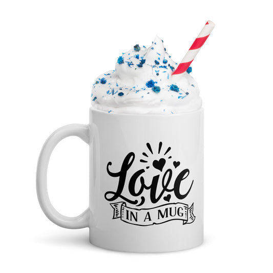 Taza blanca brillante