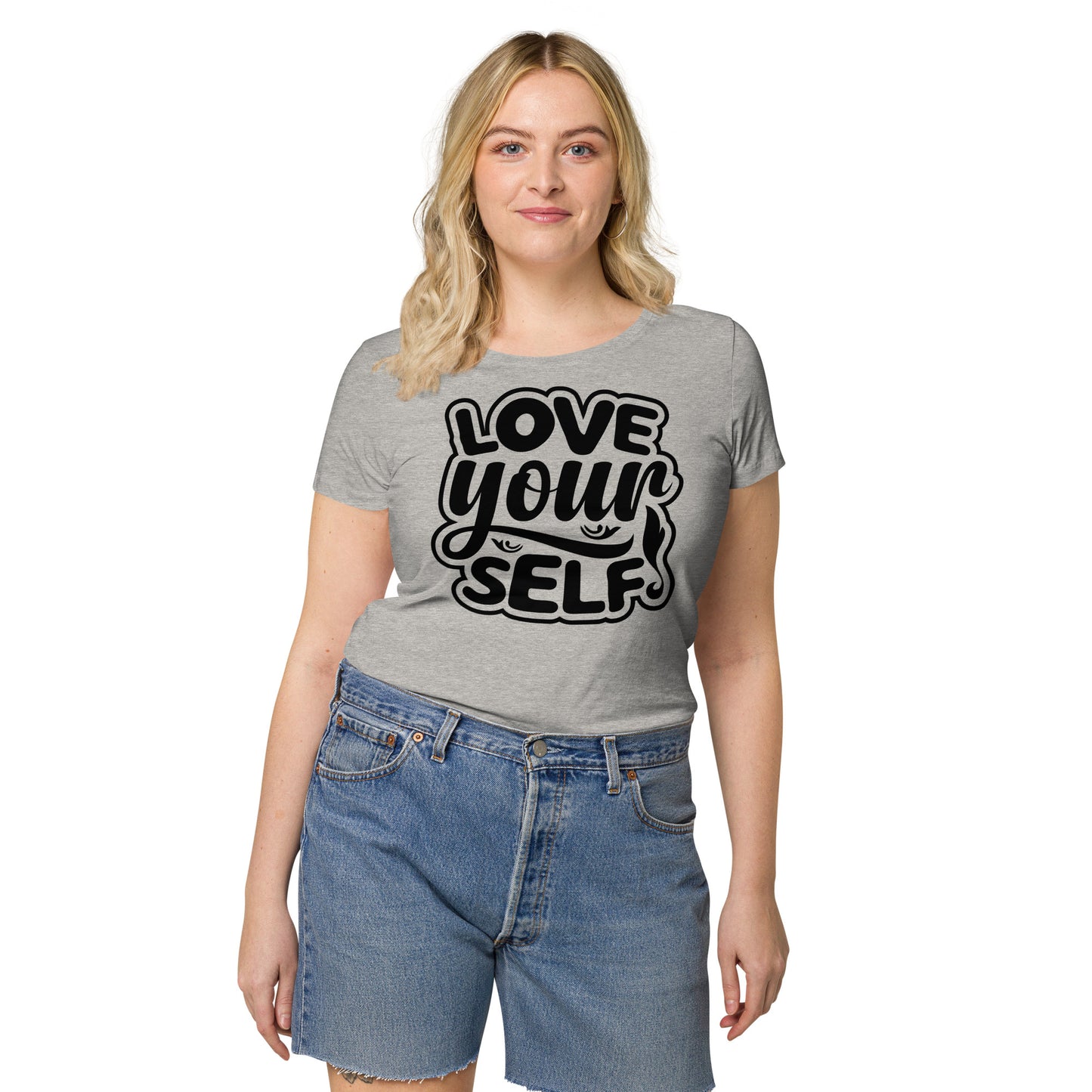 Дамска базова органична тениска LOVE YOURSELF