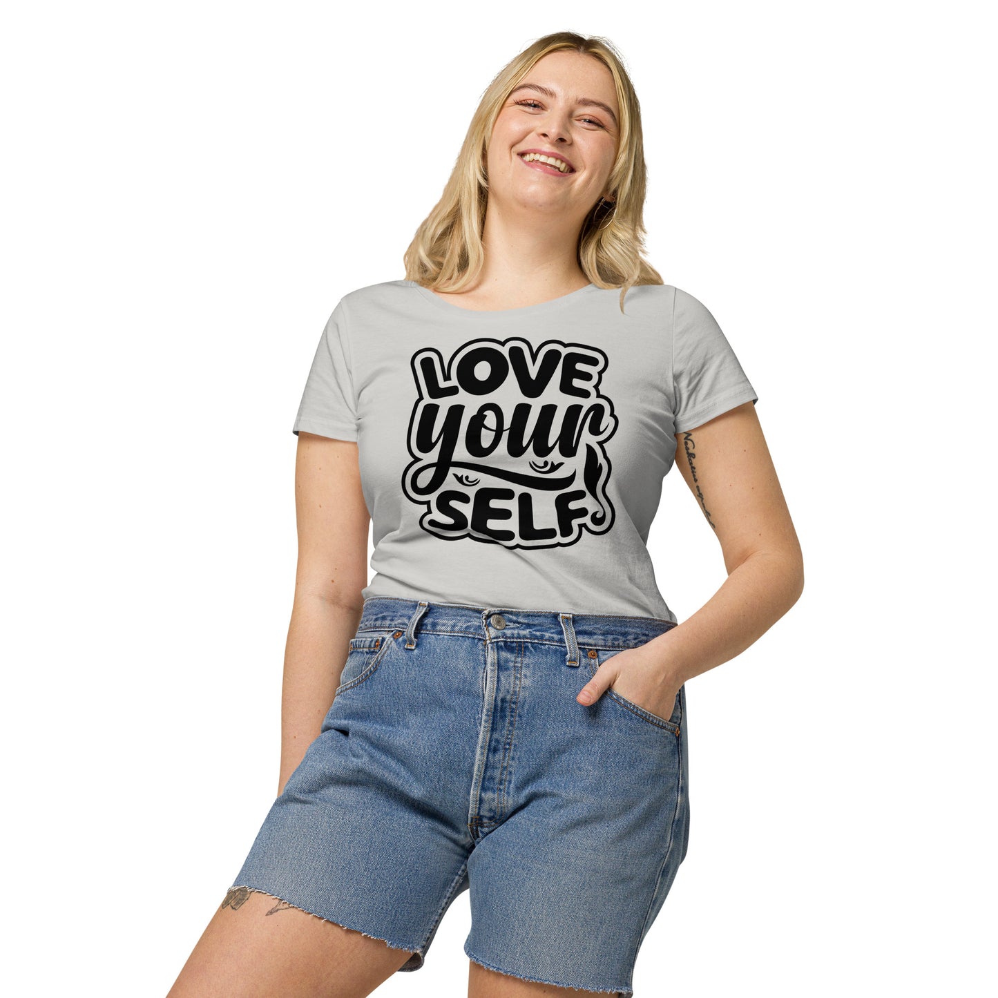 Дамска базова органична тениска LOVE YOURSELF