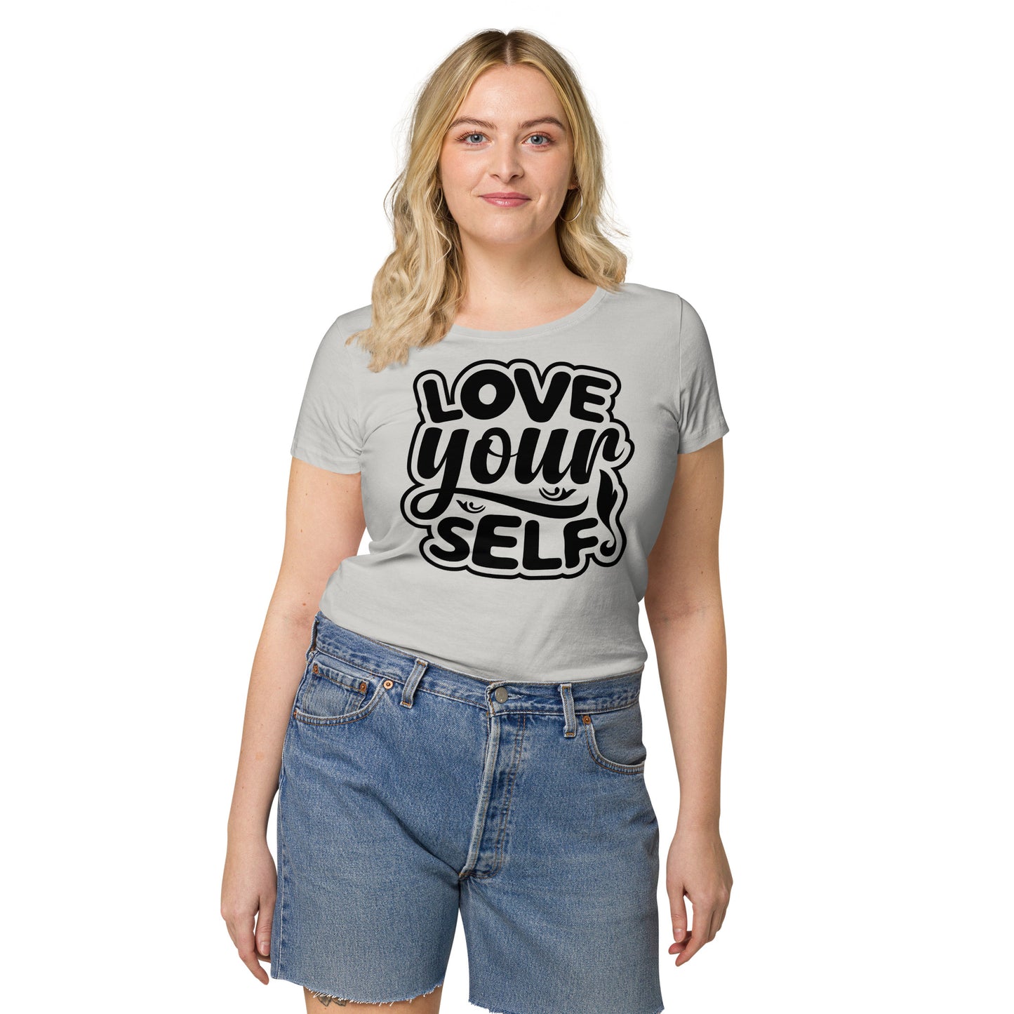 Дамска базова органична тениска LOVE YOURSELF
