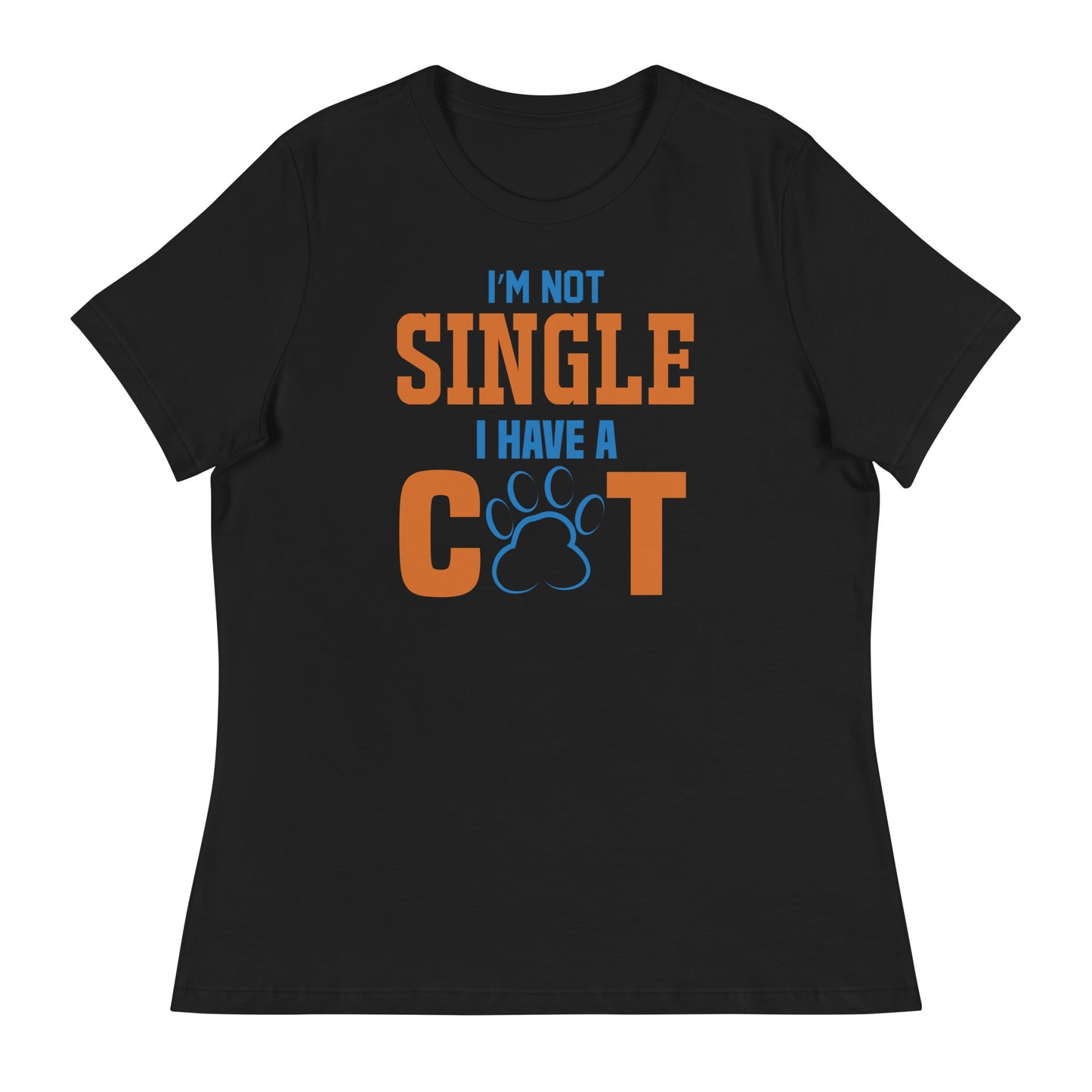 Дамска спокойна тениска НЕ САМ САМ ИМАМ КОТКА