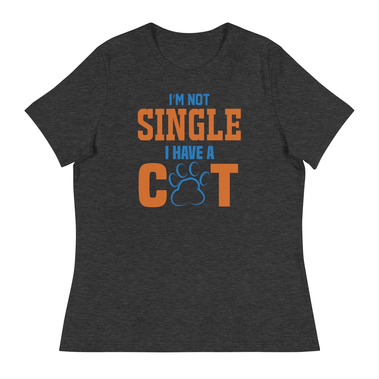 Дамска спокойна тениска НЕ САМ САМ ИМАМ КОТКА