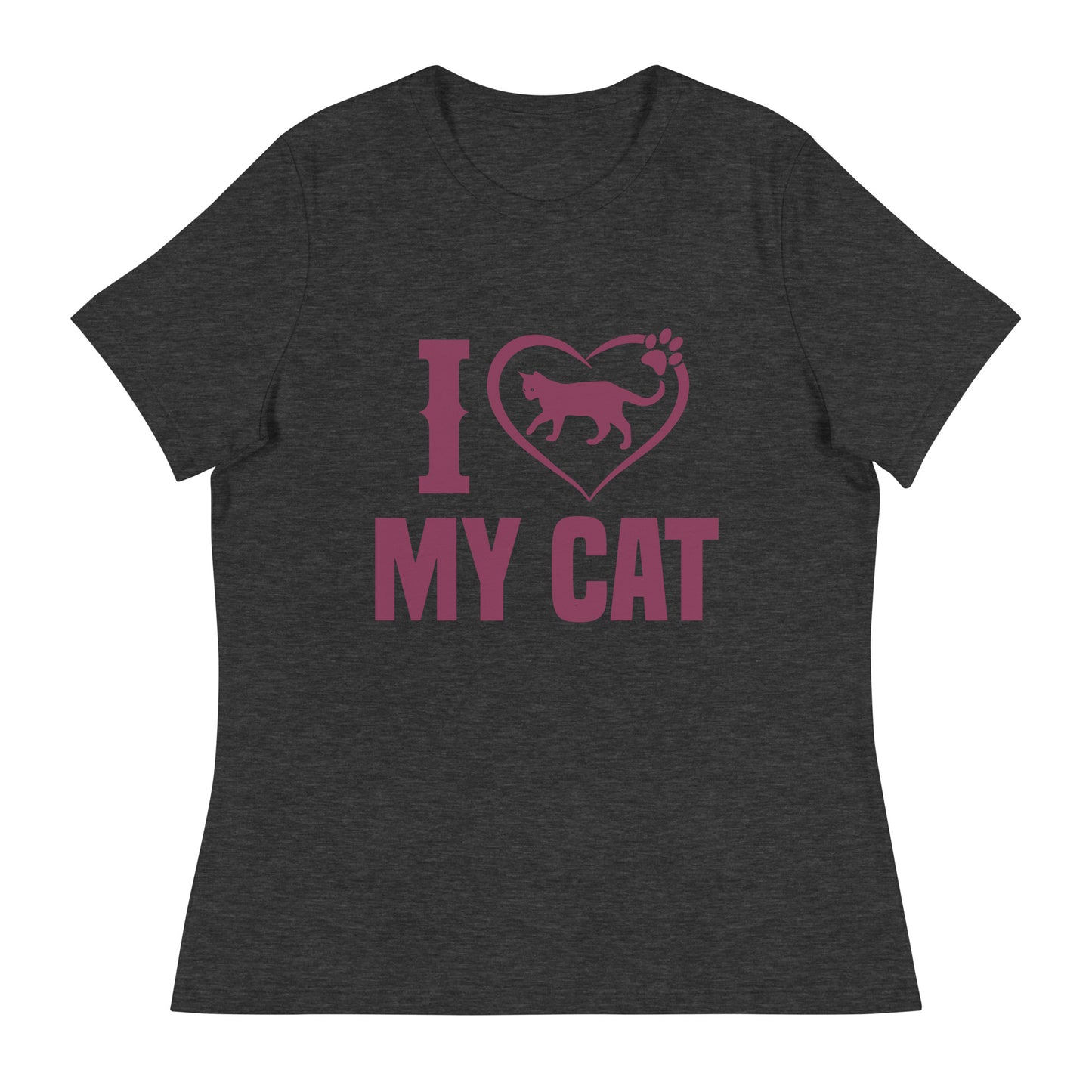 Дамска спокойна тениска I LOVE MY CAT