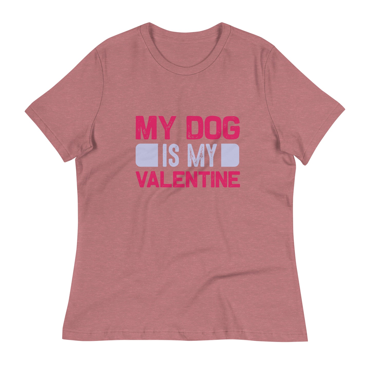 Дамска спокойна тениска MY DOG IS MY VALENTINE