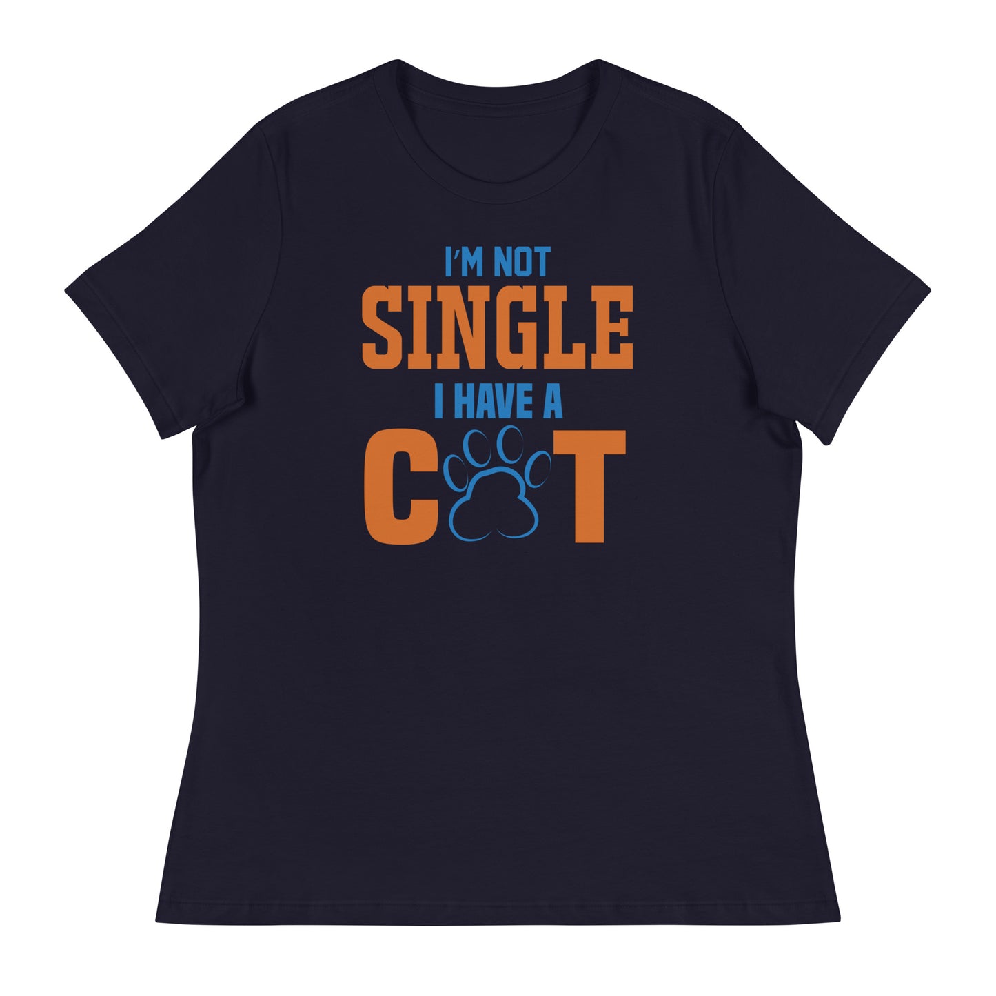 Дамска спокойна тениска НЕ САМ САМ ИМАМ КОТКА