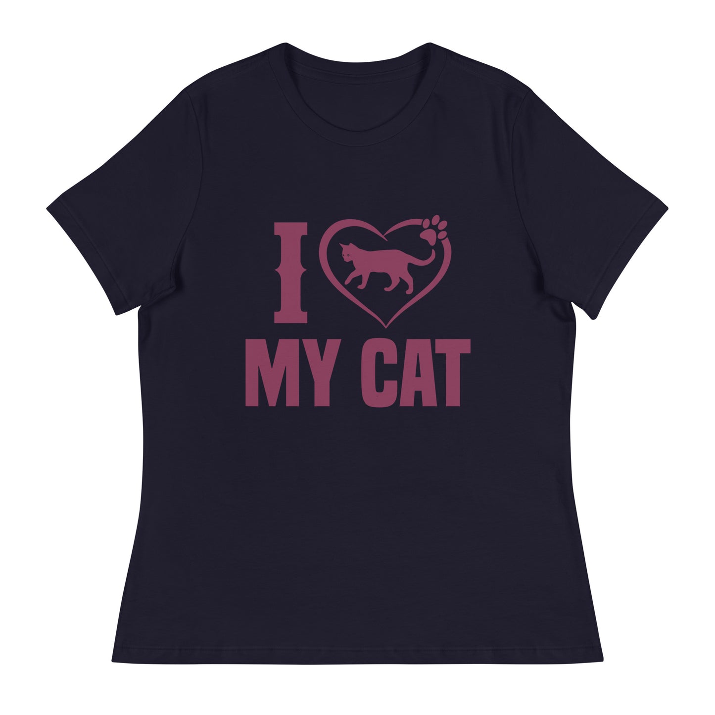 Дамска спокойна тениска I LOVE MY CAT