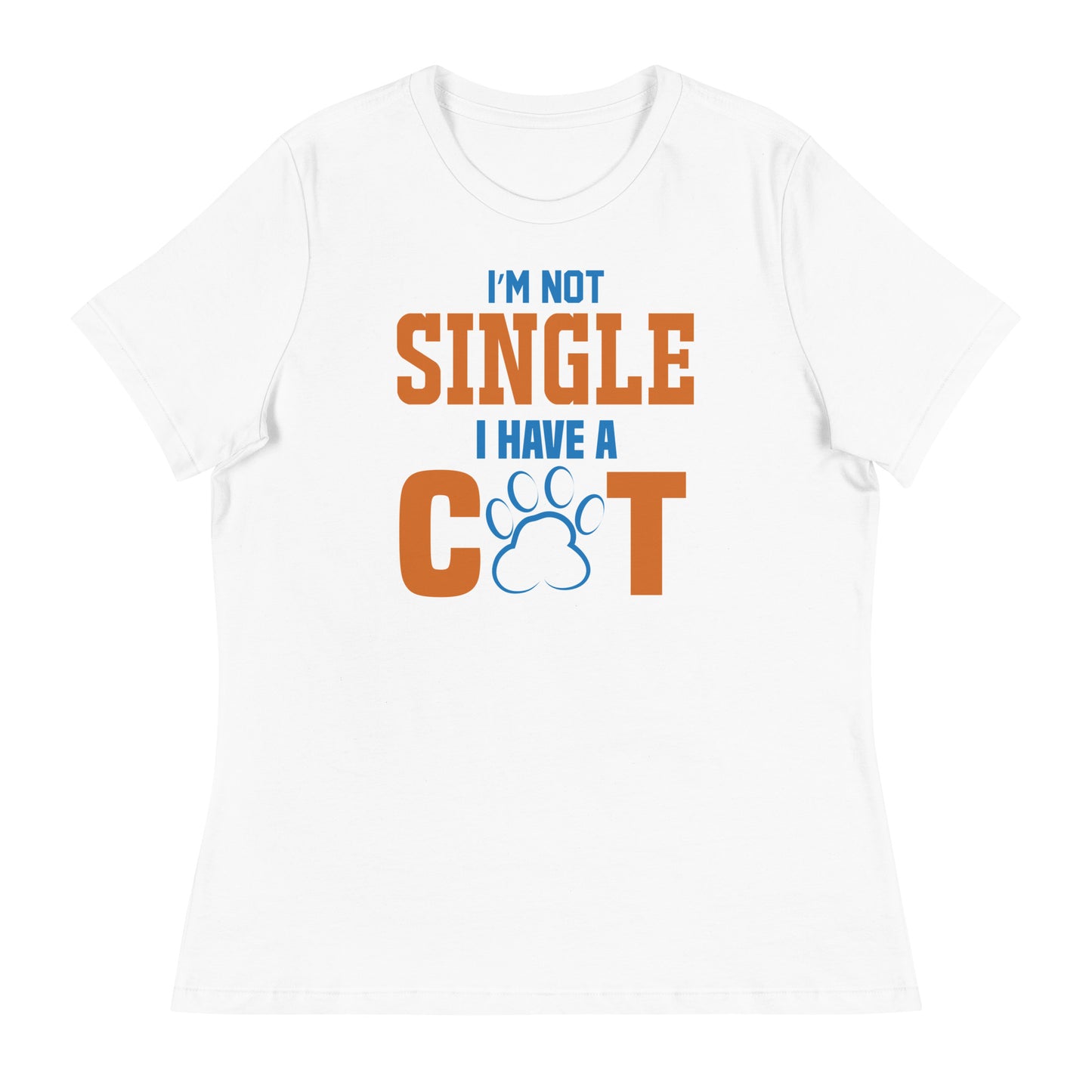 Дамска спокойна тениска НЕ САМ САМ ИМАМ КОТКА