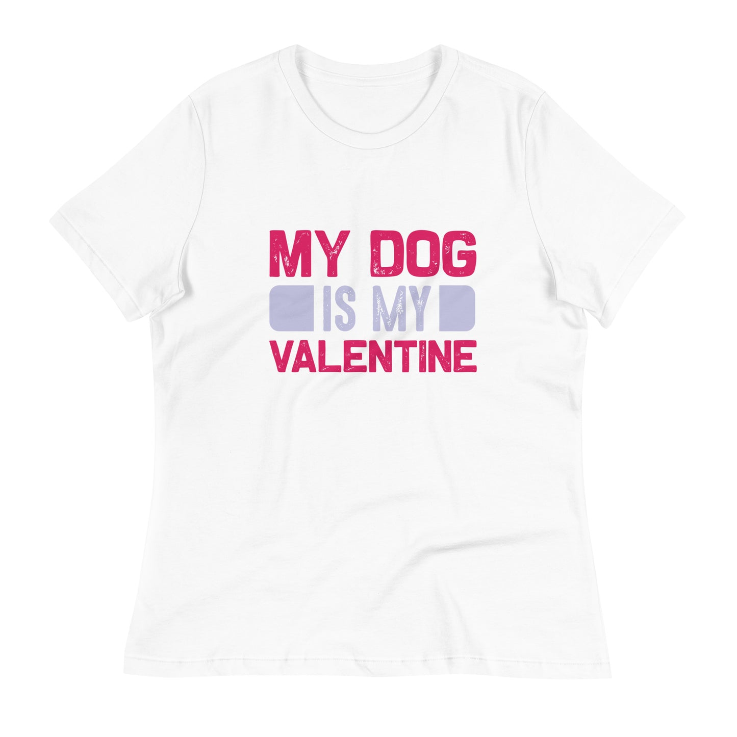 Дамска спокойна тениска MY DOG IS MY VALENTINE