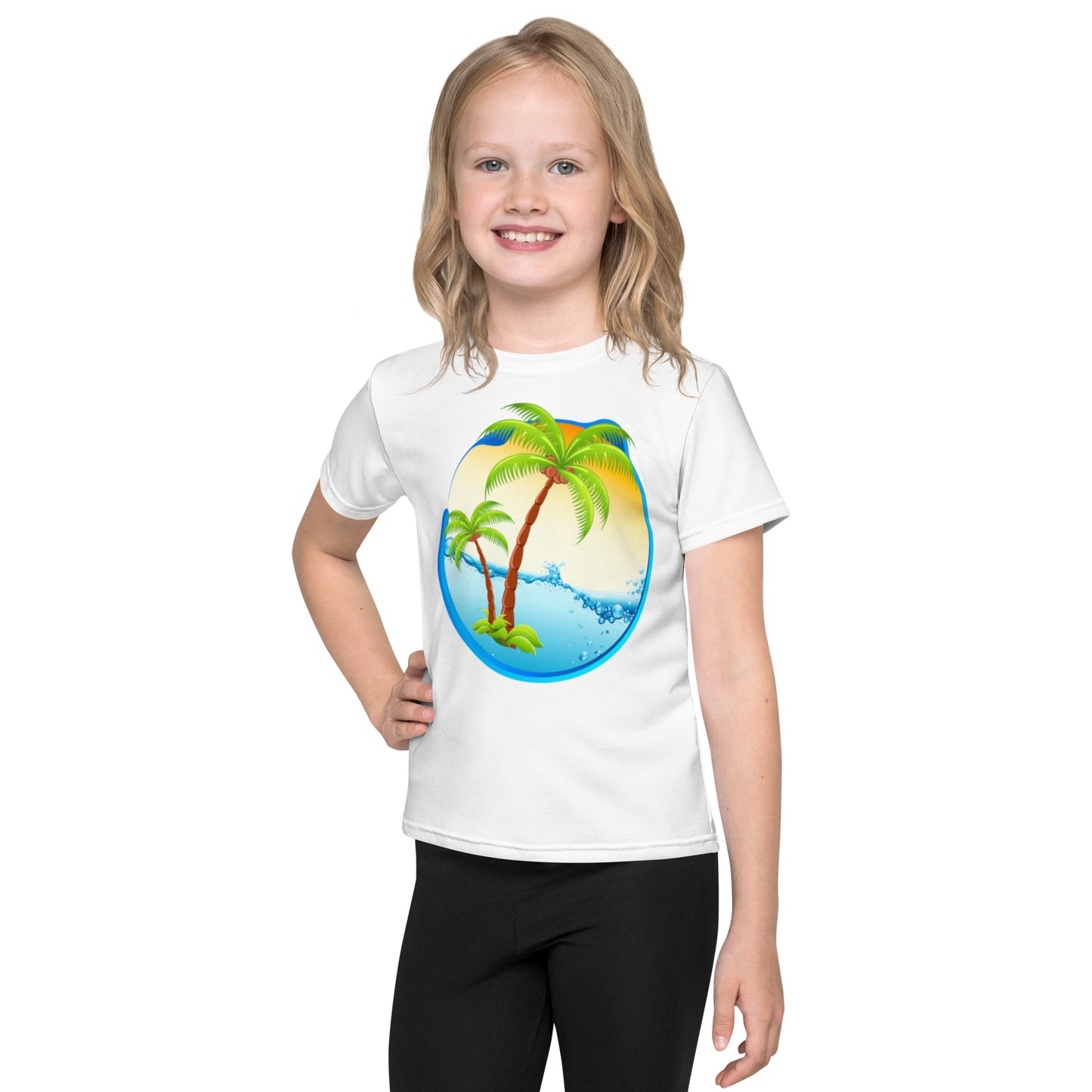 Kids crew neck t-shirt PALMS