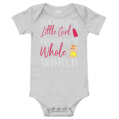 Бебешки къс ръкав едно парче МАЛКОТО МОМИЧЕ НА ТАТО