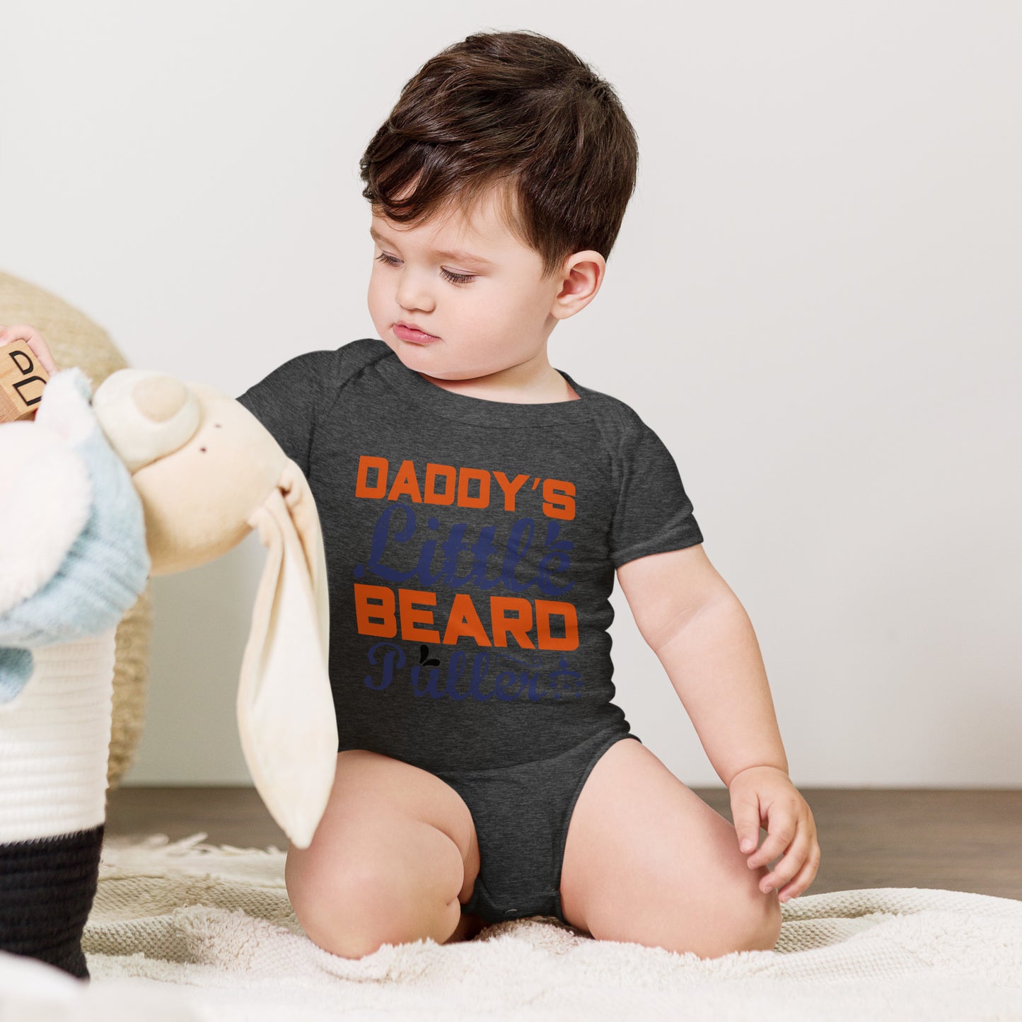 Baby short sleeve one piece DADDY'S LITTLE BEARD PULLER