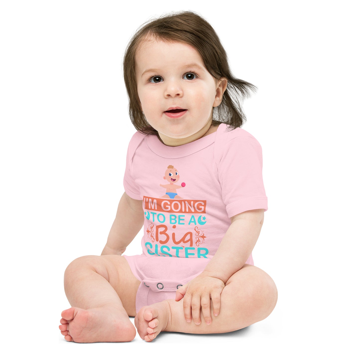 Baby short sleeve one piece BIG SISTER