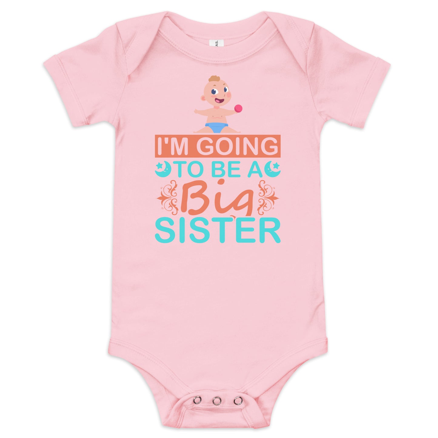 Baby short sleeve one piece BIG SISTER