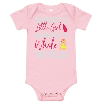 Бебешки къс ръкав едно парче МАЛКОТО МОМИЧЕ НА ТАТО