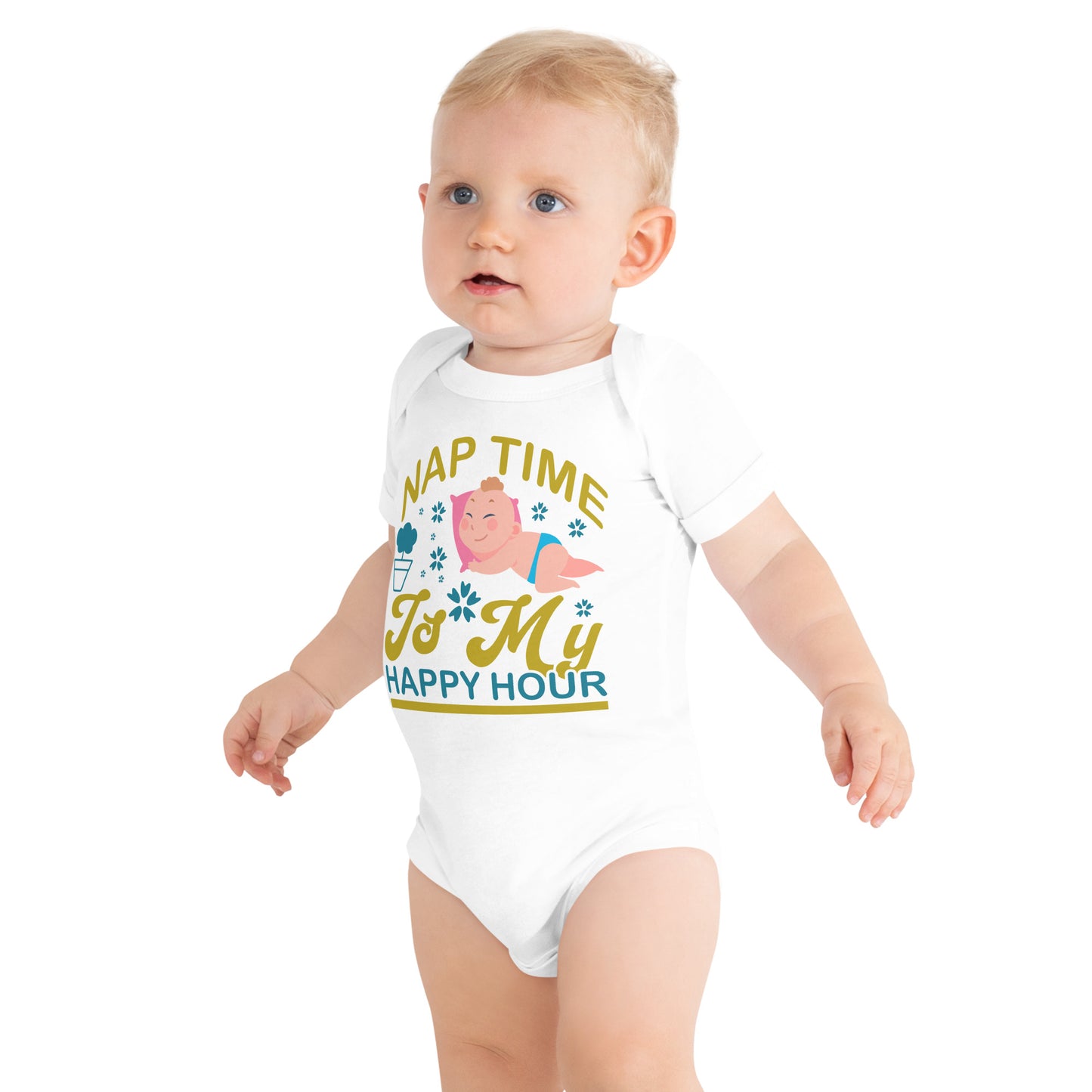 Baby short sleeve one piece NAP TIME