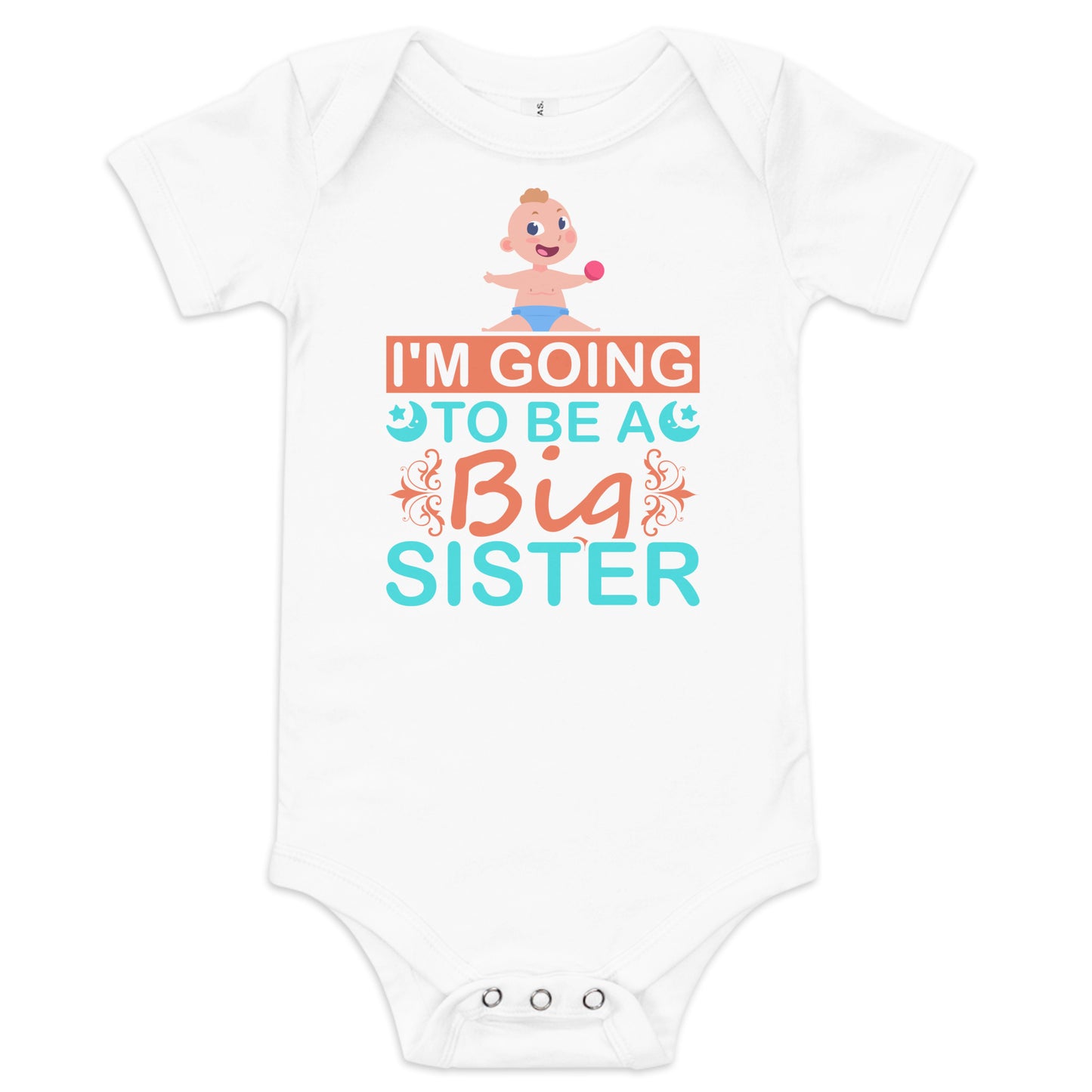 Baby short sleeve one piece BIG SISTER