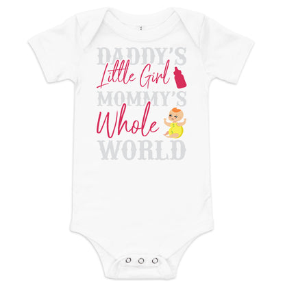 Бебешки къс ръкав едно парче МАЛКОТО МОМИЧЕ НА ТАТО