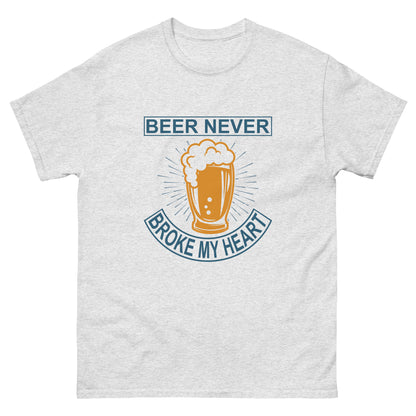 Класическа мъжка тениска BEER NEVER BROKE MY HEART
