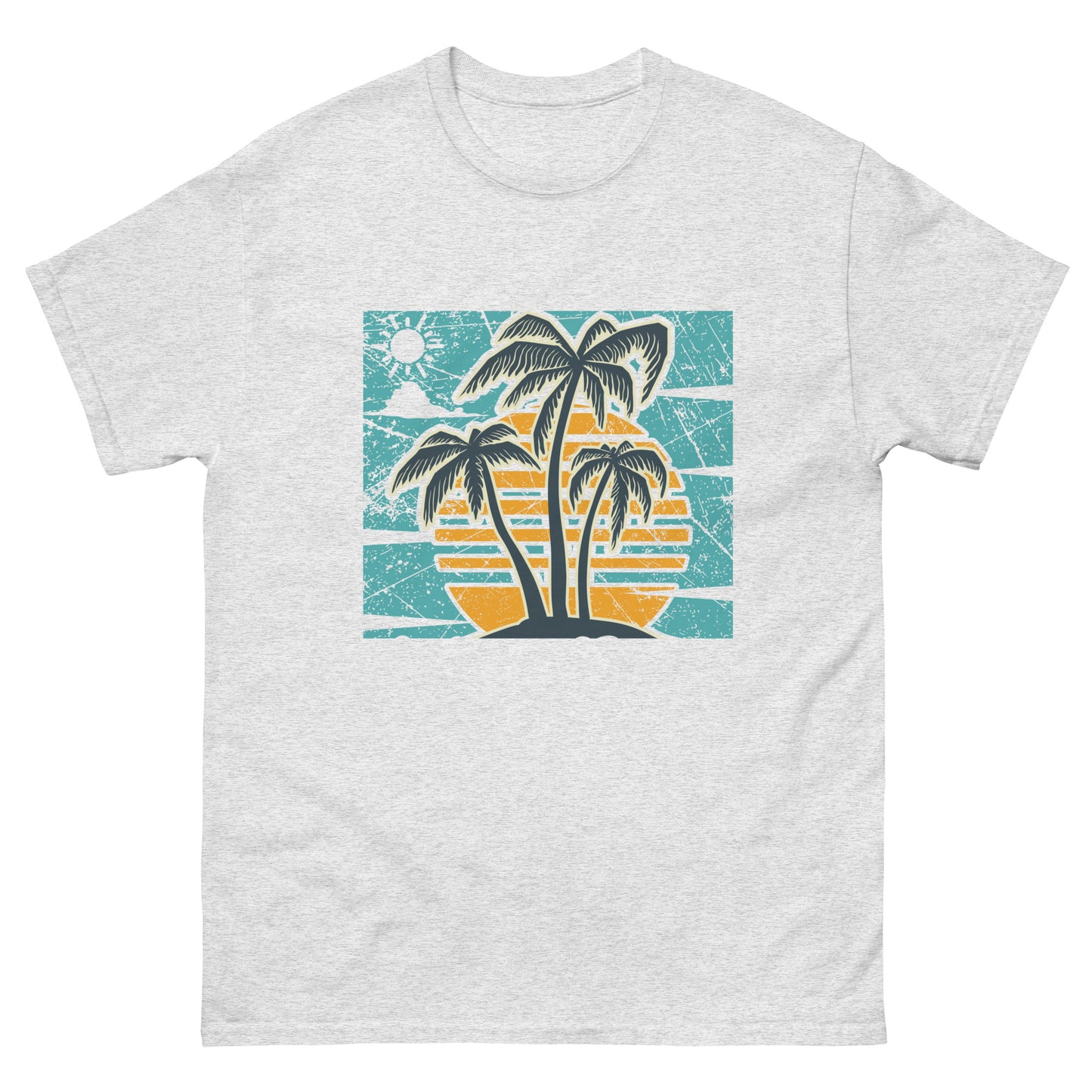 Camiseta clásica hombre PALMAS Y PUESTA DEL SOL