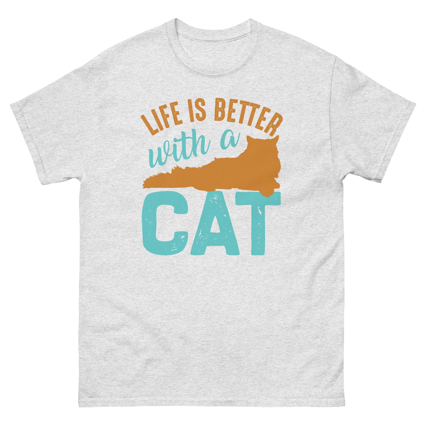 Мъжка класическа тениска LIFE IS BETTER WITH A CAT